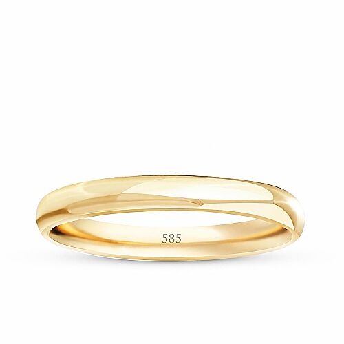 14 Ayar Altın Erkek Alyans 3 mm Bombeli Klasik Yüzük - SembolGold