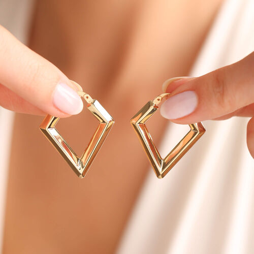 14 Ayar Altın Halka Küpe Bomb Triangle - SembolGold