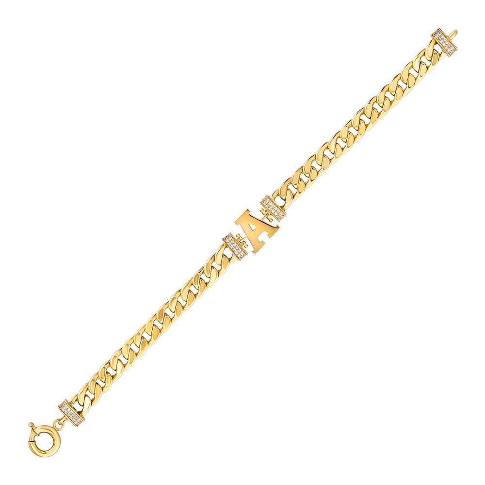 14 Ayar Altın Harf Bileklik Gurmet Chain