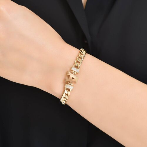 SembolGold - 14 Ayar Altın Harf Bileklik Gurmet Chain (1)