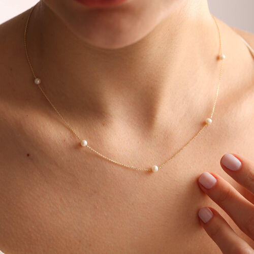 14 Ayar Altın İnci Kolye - SembolGold