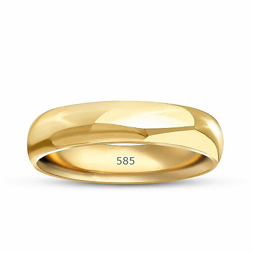 14 Ayar Altın Kadın Alyans 5 mm Klasik Bombeli - SembolGold