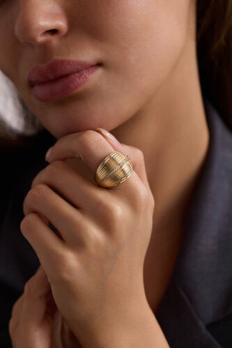 14 Ayar Altın Kubbe Kalın Tasarım Yüzük - SembolGold