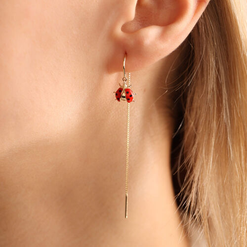 SembolGold - 14 Ayar Altın Ladybug Küpe (1)