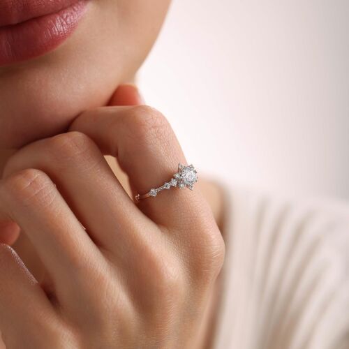 14 Ayar Altın Lotus Tektaş Yüzük - SembolGold