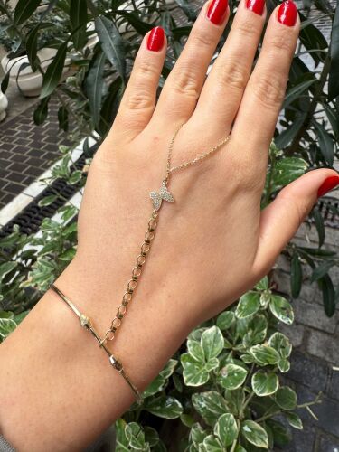 14 Ayar Altın Şahmeran Bileklik Kelebek Form Özel Tasarım - SembolGold