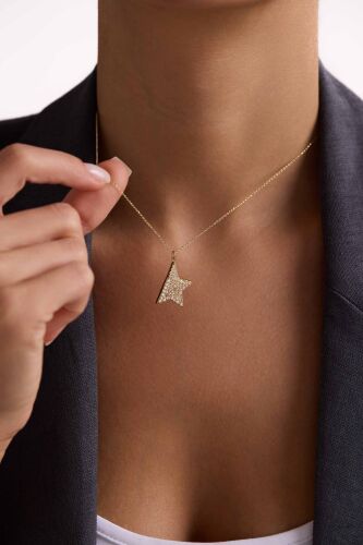 14 Ayar Altın Yıldız Figürlü Kolye Baget Detaylı - SembolGold