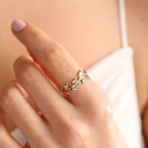 14 Ayar Altın Zeytin Dalı Yüzük - SembolGold