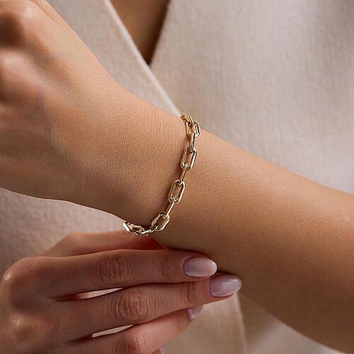 14 Ayar Ataç Altın Bileklik 2.40 Gram 18.5 cm 6 mm - SembolGold