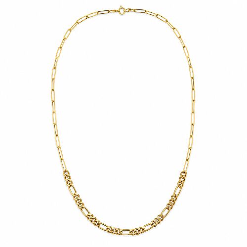 14 Ayar Ataç Figaro Altın Zincir 50 cm - SembolGold