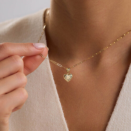 14 Ayar Ataç Zincir Kalp Altın Kolye 1.20 Gram 45 cm - SembolGold