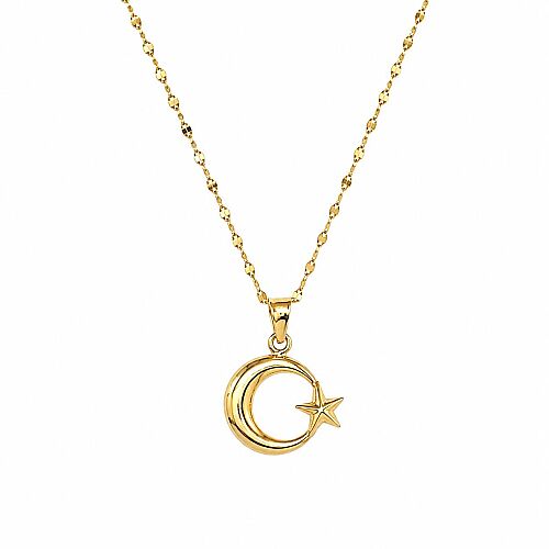 14 Ayar Ay Yıldız Altın Kolye 45 cm - SembolGold