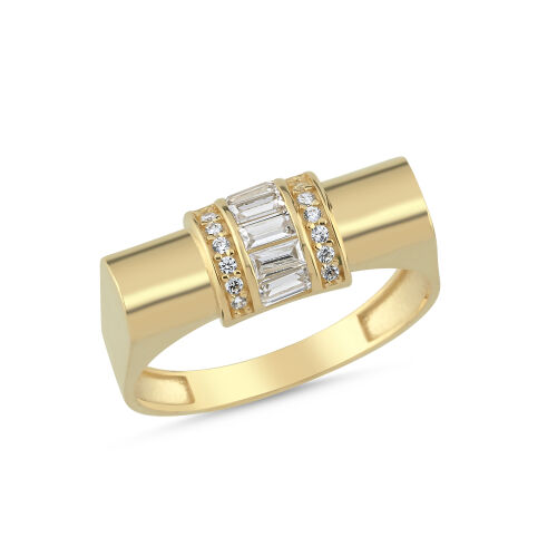 14 Ayar Baget Taşlı Altın Yüzük 2,20 Gr - SembolGold