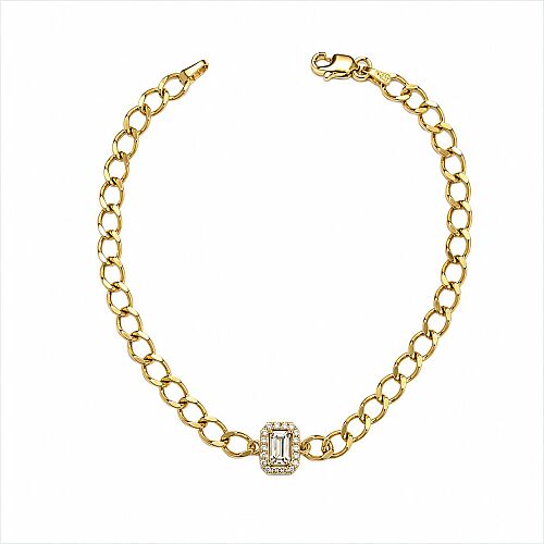 14 Ayar Baget Taşlı Gurmet Altın Bileklik 2,40 Gram 18 cm - SembolGold