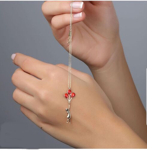 14 Ayar Baloncu Kız Altın Kolye Mineli - SembolGold