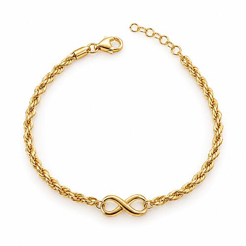 14 Ayar Burgu Sonsuzluk Altın Bileklik 17+2 cm - SembolGold