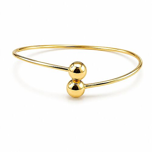 14 Ayar Çift Küre Kelepçe Altın Bileklik 3,40 Gram 6,0 cm - SembolGold