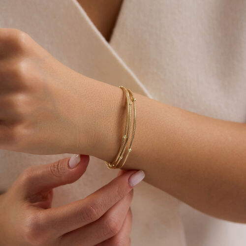 14 Ayar Çoklu Zincir Toplu Altın Bileklik 3.50 Gram - SembolGold