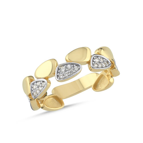 14 Ayar Damla Model Taşlı Altın Yüzük 2,85 Gr - SembolGold