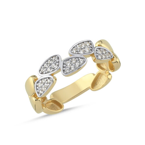 14 Ayar Damla Model Taşlı Altın Yüzük - SembolGold