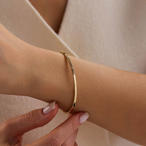 14 Ayar Düz Klasik Altın Kelepçe Bileklik 1.60 Gram - SembolGold