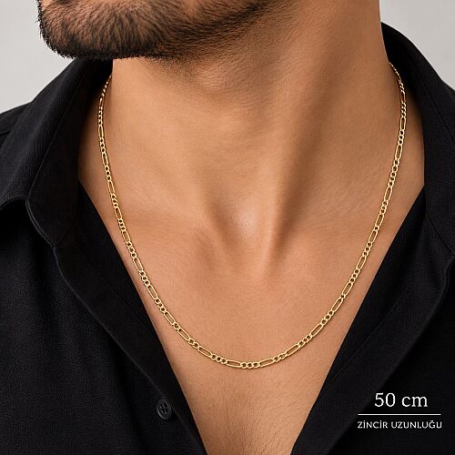 14 Ayar Erkek Figaro Altın Zincir 50 cm - SembolGold