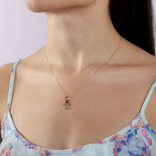 14 Ayar Fatmana Altın Kolye Göz Boncuk - SembolGold