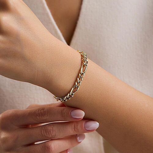 14 Ayar Figaro Altın Bileklik 2.75 Gram 19 cm 6 mm - SembolGold