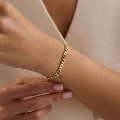 14 Ayar Gurmet Zincir Altın Bileklik 4 mm 1.45 Gram - SembolGold