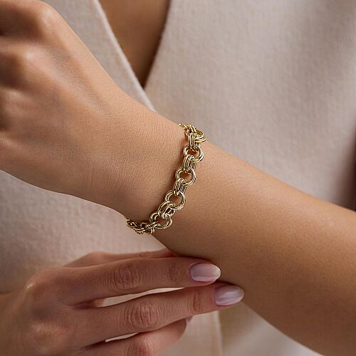 14 Ayar Halka Geçmeli Altın Bileklik 4.30 Gram 18 cm 9 mm - SembolGold