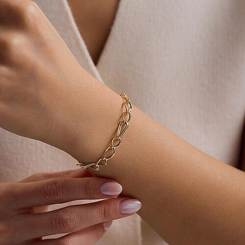 14 Ayar Hallow Altın Bileklik 1.55 Gram 19 cm 5 mm - SembolGold