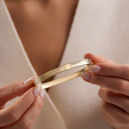 14 Ayar Hasır Model İtalyan Esnek Altın Bileklik 1,75 Gr I 7mm - SembolGold