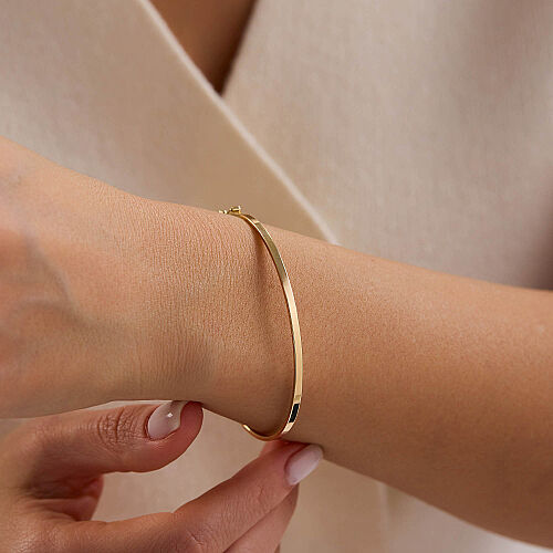 14 Ayar İnce Klasik Altın Kelepçe Bileklik 1.60 Gram - SembolGold