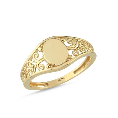 14 Ayar Kişiye Özel İsim Yazılabilir Altın Yüzük 1,85 Gr - SembolGold