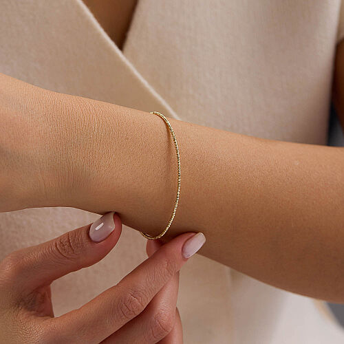 14 Ayar İtalyan Dorika Kelepçe Altın Bileklik 2 mm 1.55 Gram - SembolGold