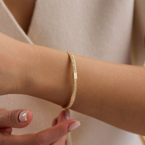 14 Ayar İtalyan Esnek Altın Bileklik Grek Model 5 mm 1.20 Gram - SembolGold