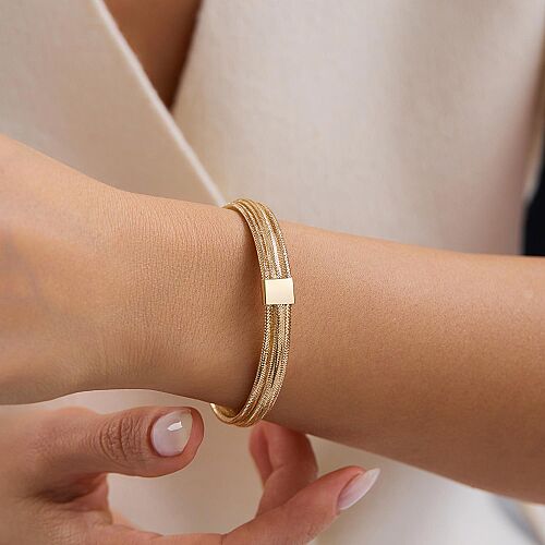 14 Ayar İtalyan Esnek Altın Bilezik 9 mm 3.10 Gram - SembolGold