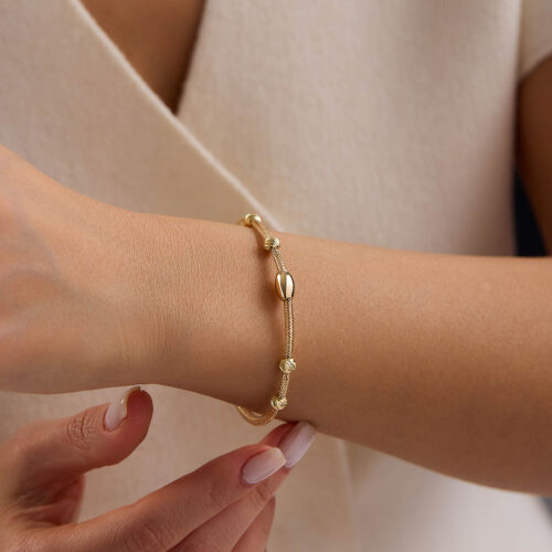 14 Ayar İtalyan Esnek Toplu Altın Bileklik 3 mm 1.65 Gram - SembolGold