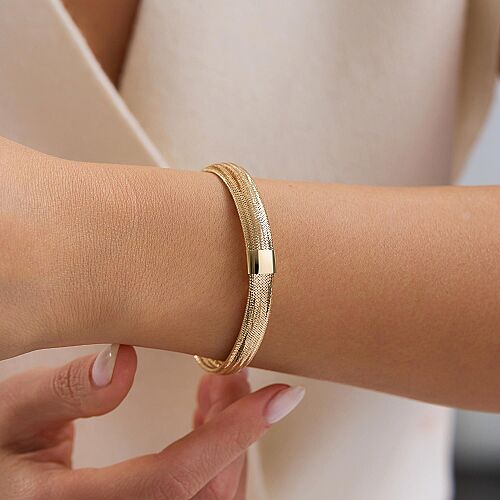 14 Ayar İtalyan Mesh Esnek Altın Bilezik 8 mm 2.25 Gram - SembolGold