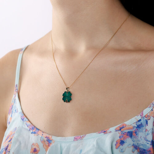 14 Ayar Kalp'li Yonca Altın Kolye Mine Tasarım 1.5 cm - SembolGold