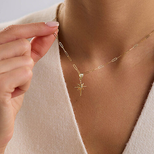 14 Ayar Kutup Yıldızı Altın Kolye 1.20 Gram 45 cm - SembolGold