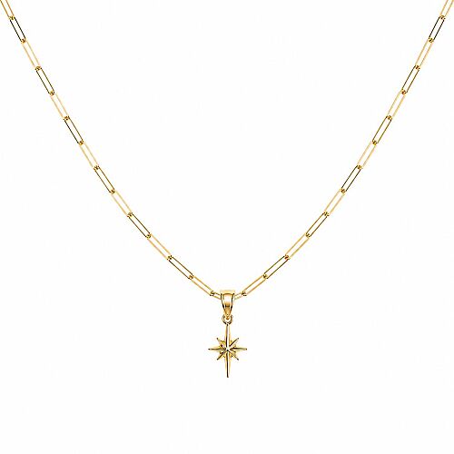 14 Ayar Kutup Yıldızı Altın Kolye 45 cm - SembolGold