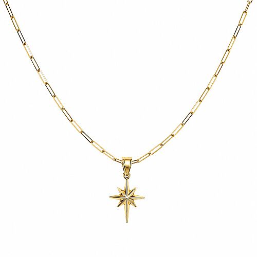 14 Ayar Kutup Yıldızı Altın Kolye 45 cm - SembolGold