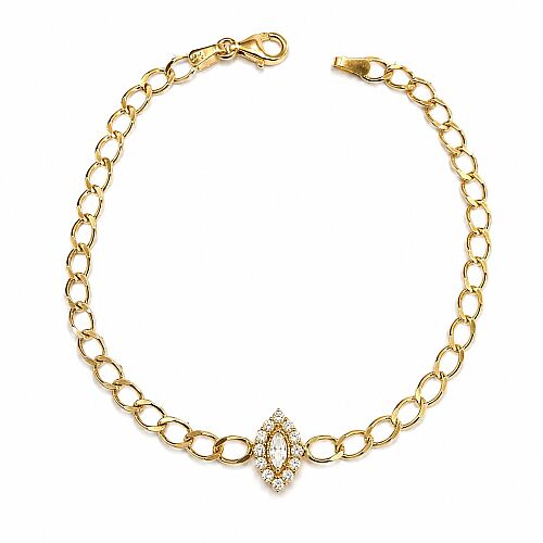 14 Ayar Markiz Taşlı Gurmet Altın Bileklik 2,45 Gram 18 cm - SembolGold