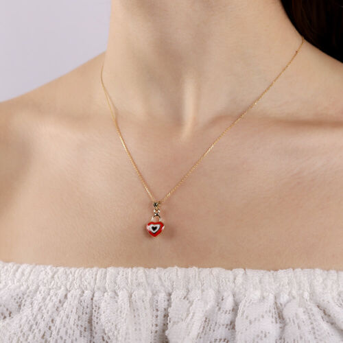 14 Ayar Nazarlık Altın Kolye Mine Kalp İki Taraflı - SembolGold