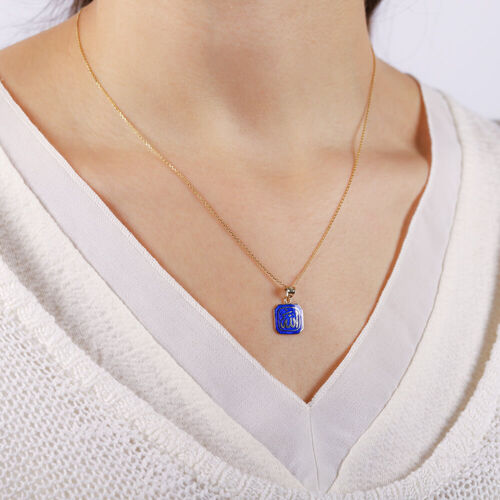 14 Ayar Nazarlık Altın Kolye Mine Kare - SembolGold