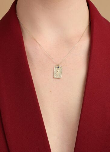 14 Ayar Özel İşlemeli Altın Kolye – Geometrik ve Çiçek Detaylı Şık Tasarım - SembolGold