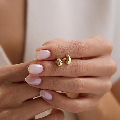 14 Ayar Sade Damla Altın Küpe 0.70 Gram 1.0 cm - SembolGold