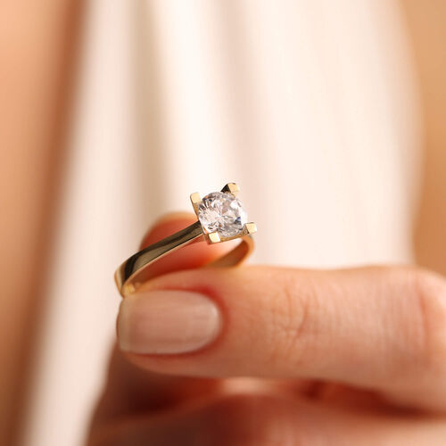 14 Ayar Sarı Altın Tektaş Yüzük - SembolGold