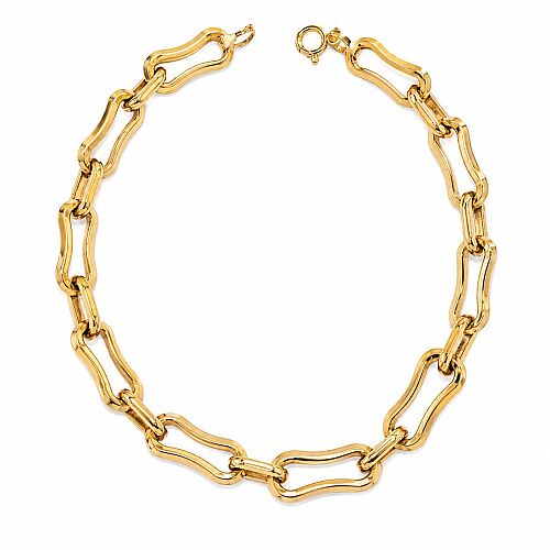 14 Ayar Süzme Kemik Ataç Altın Bileklik 2,40 Gram 19 cm - SembolGold